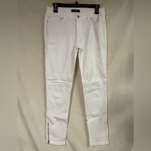 White House Black Market White Jeans with Ankle Zipper